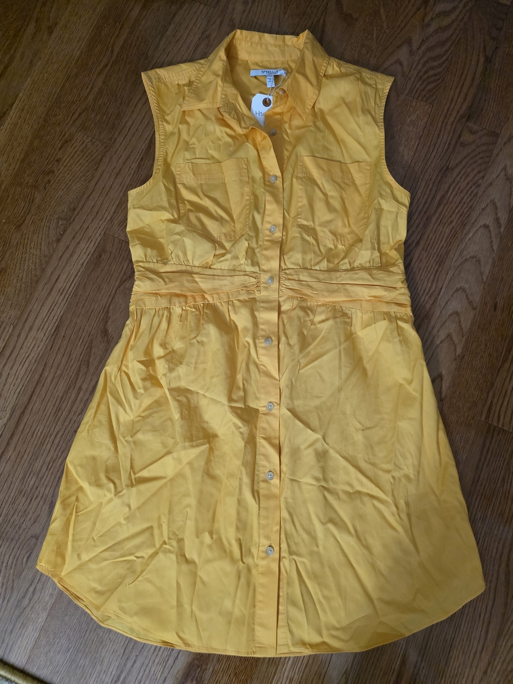 Derek Lam Relaxed Button-Front Shirt in Mustard Yellow